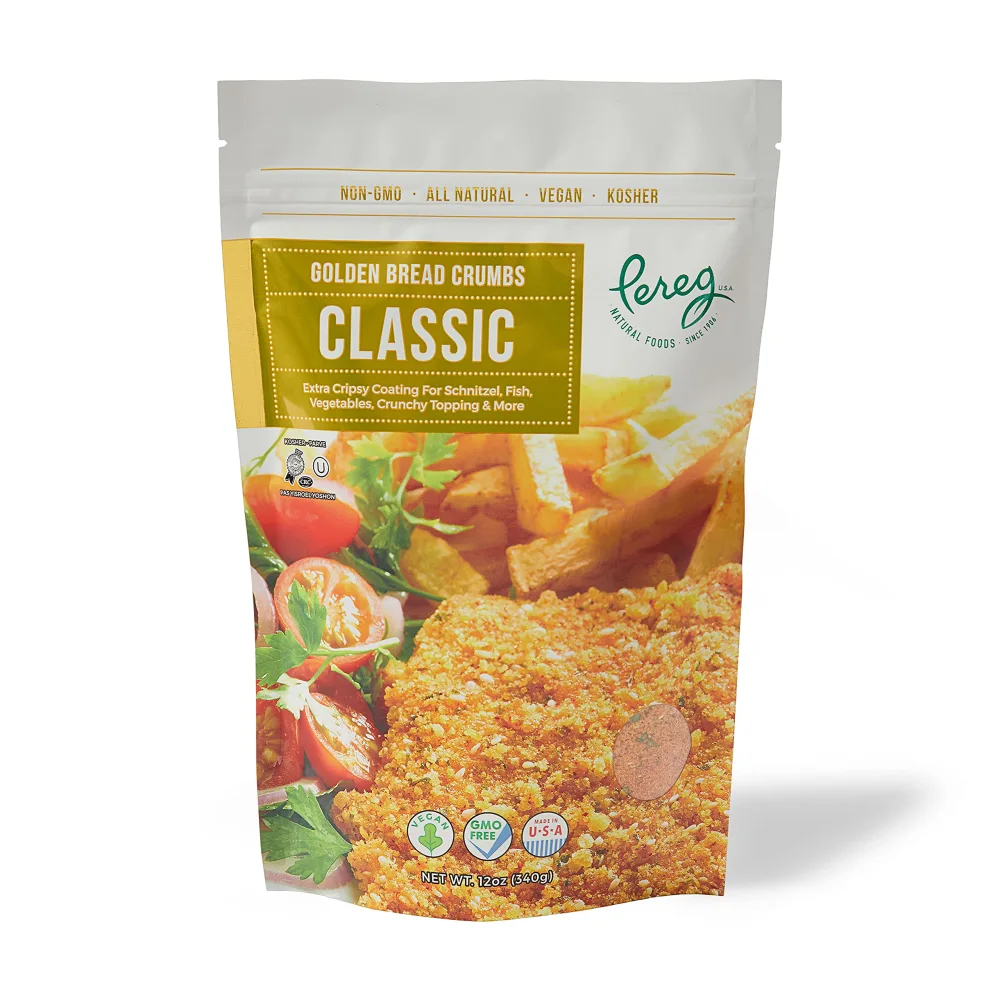 Pereg Bread Crumbs Classic (12 Oz) – Crispy Breadcrumbs for Coating & Stuffing - Coat Burger, Schnitzel, Vegetables, Meatballs - Kosher Certified - Resealable Packaging