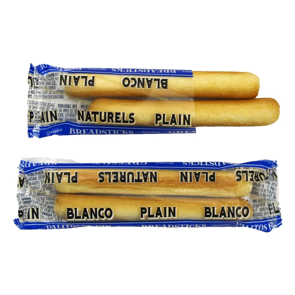 Clown Global Brands Plain Breadsticks | 125-Count Case | Two Breadsticks per Individually Wrapped Pack | No Additives or Perservatives | Baked to Perfection | Healthy Snacking