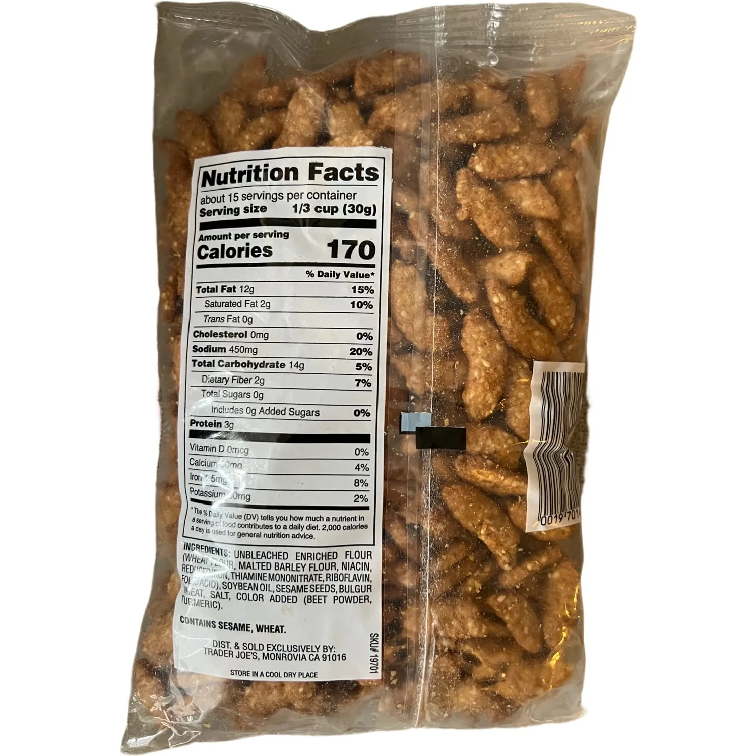 Trader Joe's Sesame Sticks, 16 oz (Pack of 1)