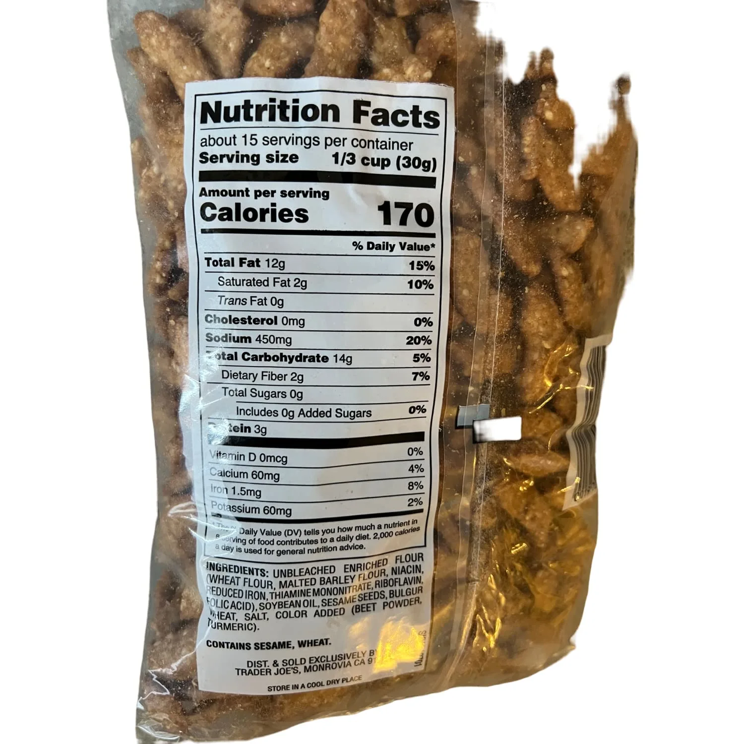 Trader Joe's Sesame Sticks, 16 oz (Pack of 1)