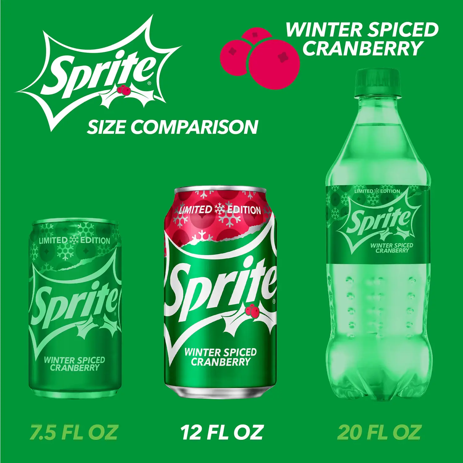Sprite Winter Spiced Cranberry, 12 Fl Oz (Pack Of 12)