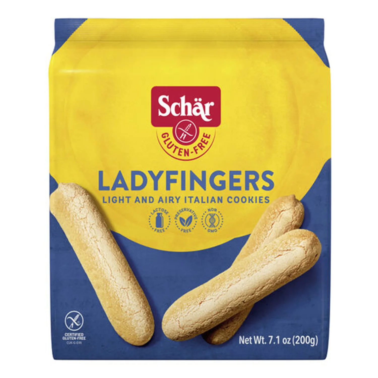 Schar - Lady Fingers - Certified Gluten Free - No GMO's, Lactose, Wheat or Preservatives - (7.1 oz)