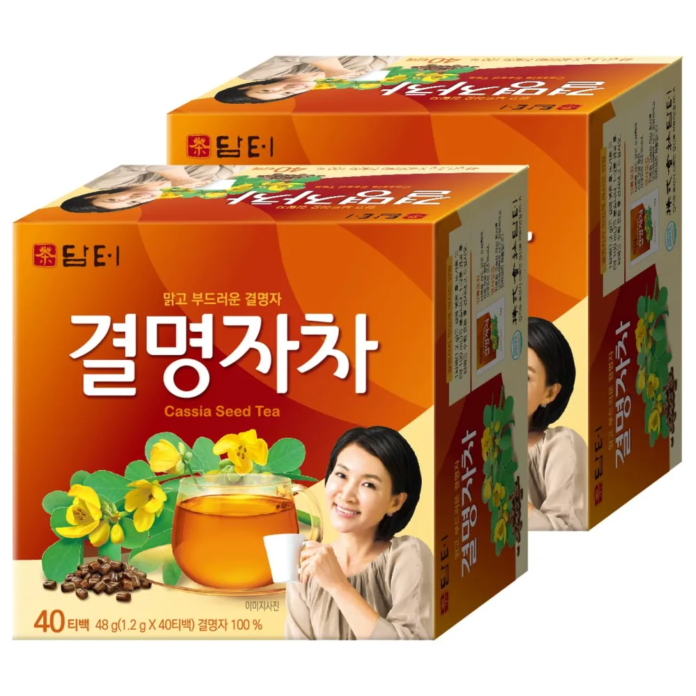 Damtuh Traditional Korean Cassia Seed Tea - Decaf, Sugar-Free, Non-Caloric, 40 Tea Bags (1.2g each) x 2 Pack