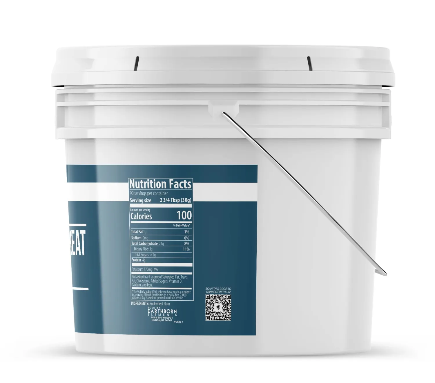 Earthborn Elements Buckwheat Flour 1 Gallon Bucket, Gluten-Free, Baking