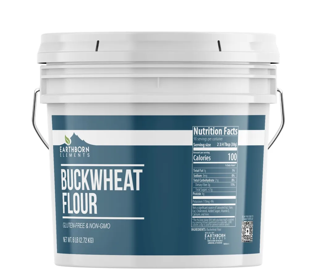 Earthborn Elements Buckwheat Flour 1 Gallon Bucket, Gluten-Free, Baking