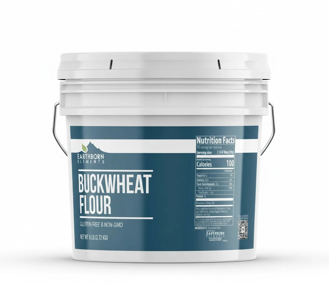 Earthborn Elements Buckwheat Flour 1 Gallon Bucket, Gluten-Free, Baking