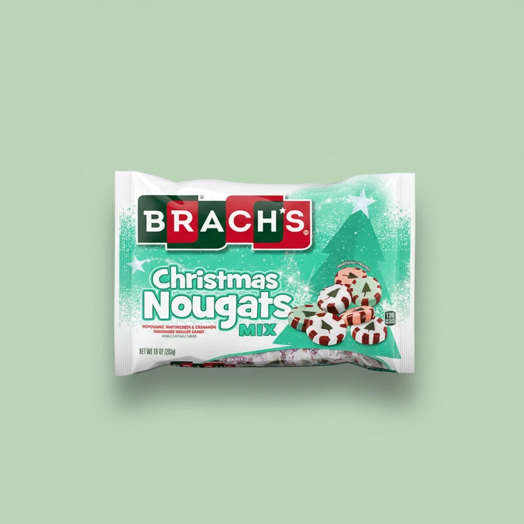 Brach's Christmas Nougats Mix - 10-oz. Bag Peppermint, Wintergreen, and Cinnamon Handmade Nougat Candy Holiday Favorite