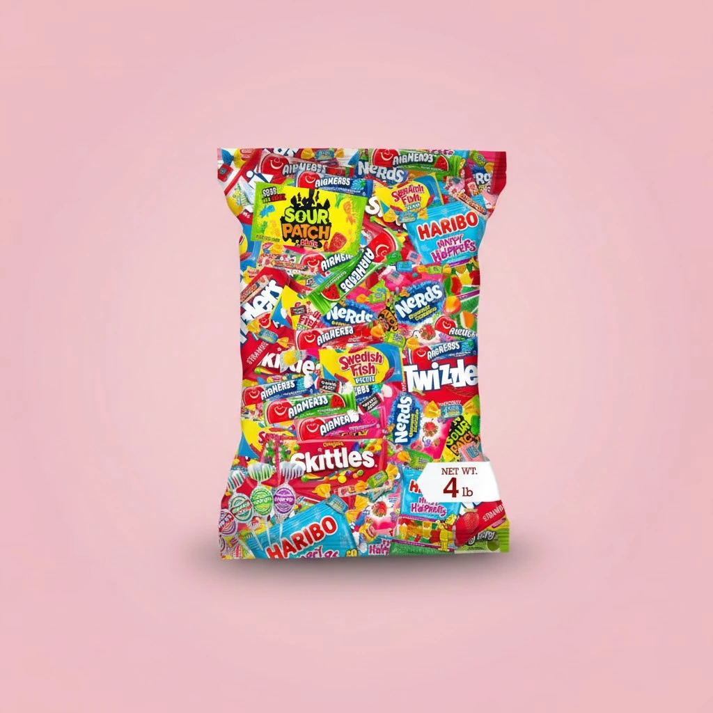 Bulk Candy Variety Pack - 4 lb Bulk Easter Candy Assortment - Easter Basket Stuffers, Pinata Stuffer Candies Variety Pack, Office CandyBowl Treats - Individually Wrapped Candies Bulk