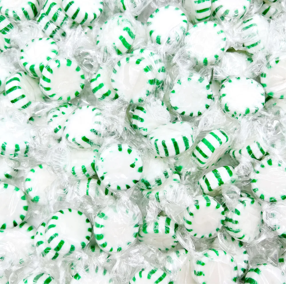 Arcor Spearmint Starlights Discs Individually Wrapped Christmas Hard Candy (1 Pound Bag - Approx. 85 Count)