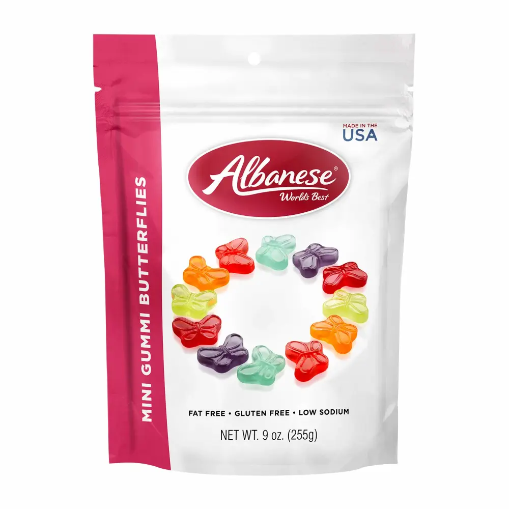 Albanese World's Best Mini Gummi Butterflies, 9 Ounce Bag