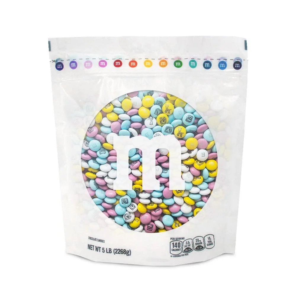 M&M'S New Baby Milk Chocolate Candy - 5lbs of Bulk Candy Perfect for Gender Reveal, New Baby Announcement, DIY Baby Showers and Sweet Baby Gifts