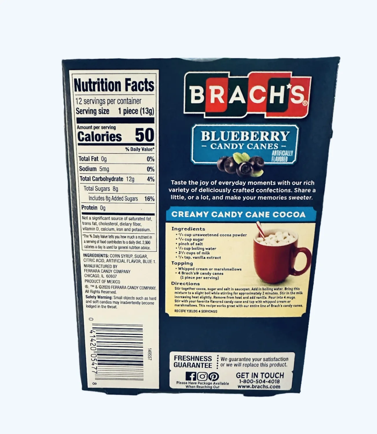 Brach's Santa's Choice Blueberry Candy Canes