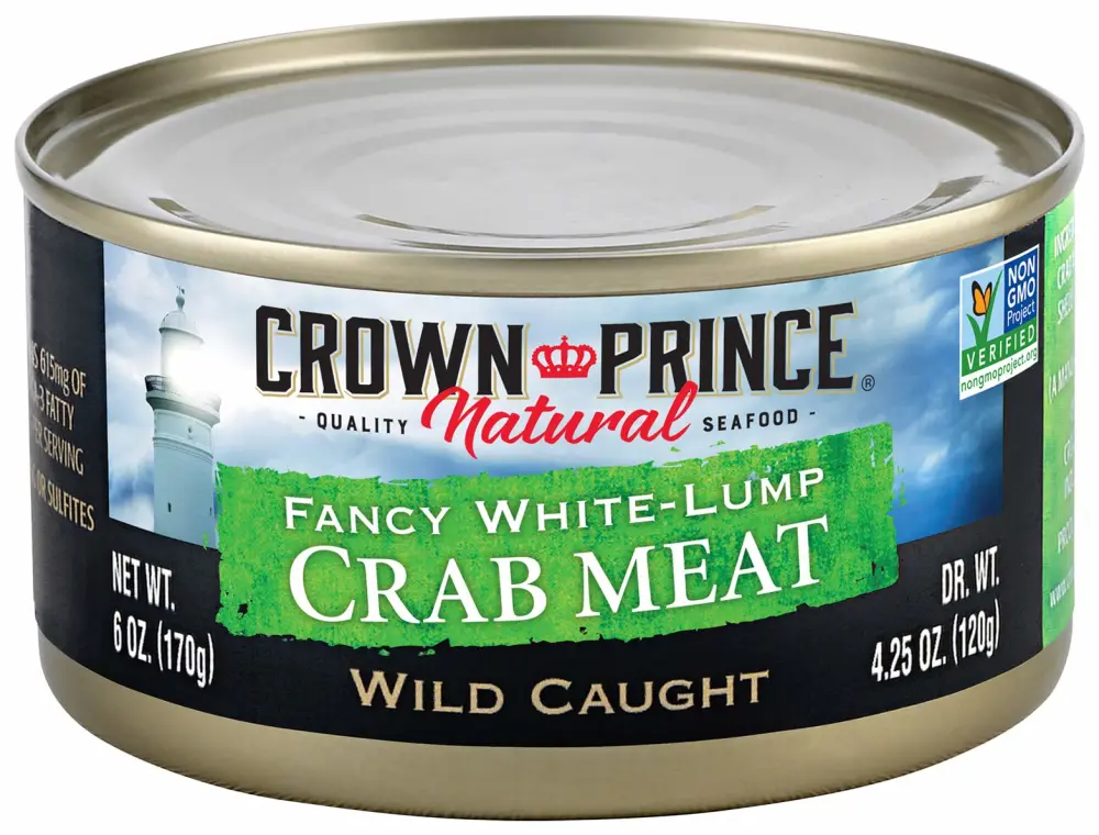 Crown Prince Natural Fancy White-Lump Crab Meat, 6-Ounce Cans (Pack of 12)