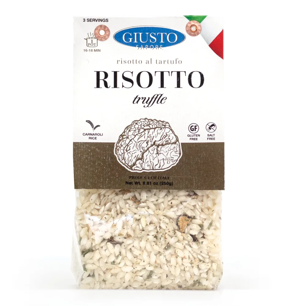 Giusto Sapore Italian Risotto - Truffle - All Natural Gluten Free, No Added Salt - Premium Gourmet 3-4 Serving Size, 8.81 oz - Imported from Italy and Family Owned