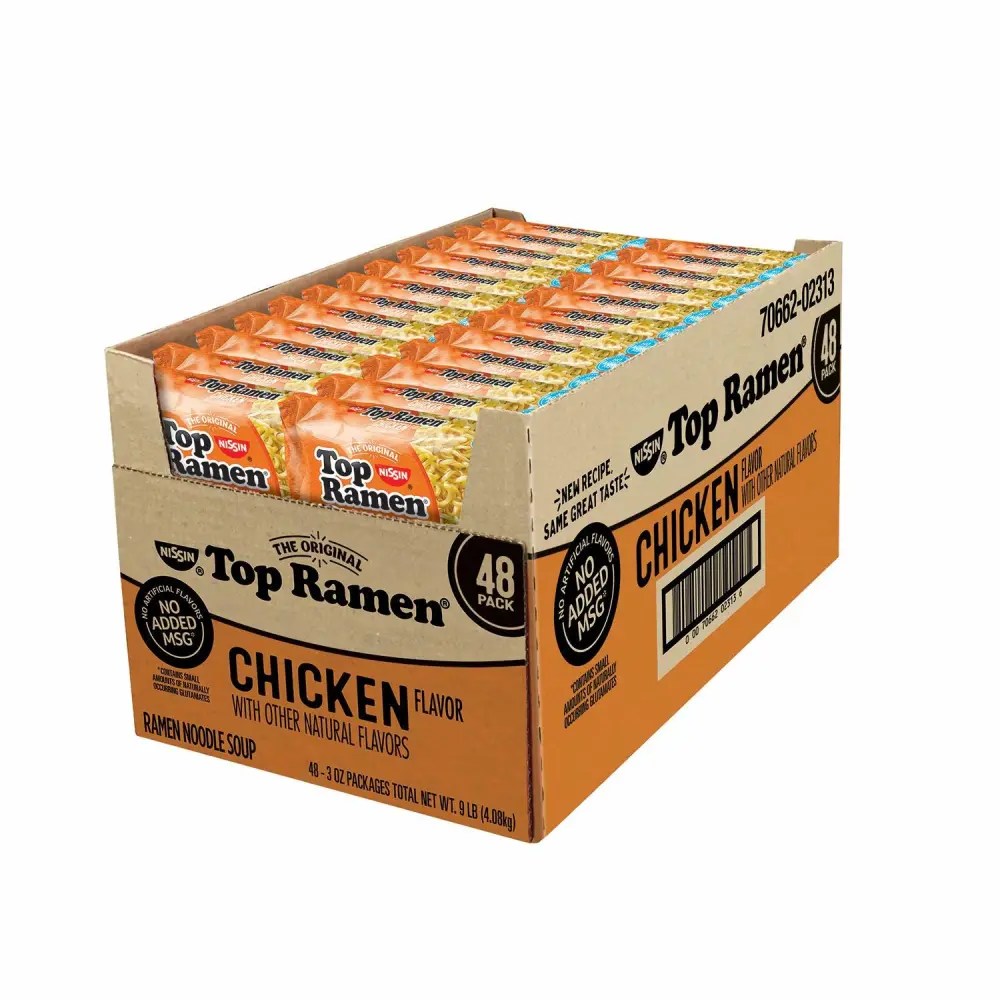 Top Ramen Chicken Flavor Ramen Noodle Soup - 3 Oz (Pack of 48)