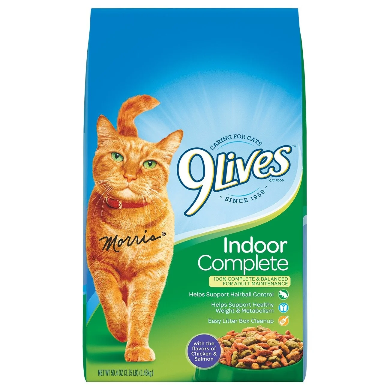 9Lives Indoor Complete Dry Cat Food, 3.15 Pound Bag (Pack of 4)