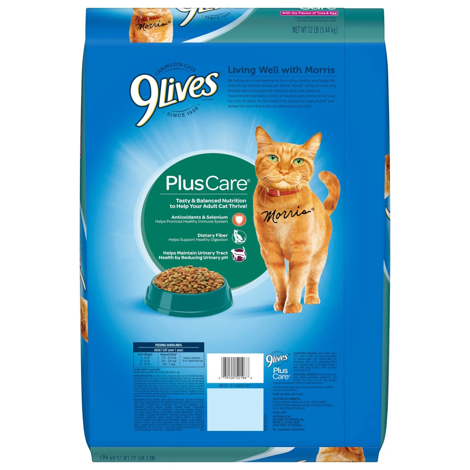 9Lives Plus Care Dry Cat Food, 12 Pound Bag