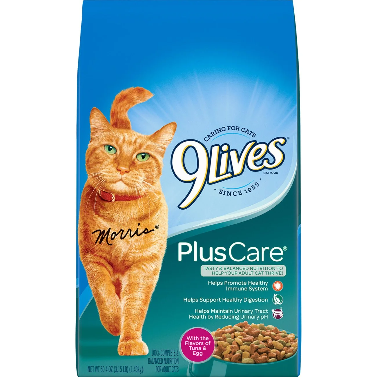 9Lives Plus Care Dry Cat Food, 3.15 Pound Bag (Pack of 4)