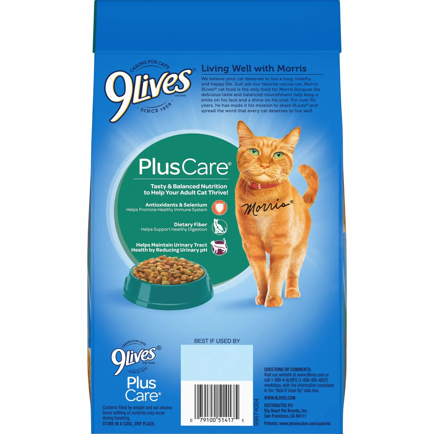 9Lives Plus Care Dry Cat Food, 3.15 Pound Bag (Pack of 4)