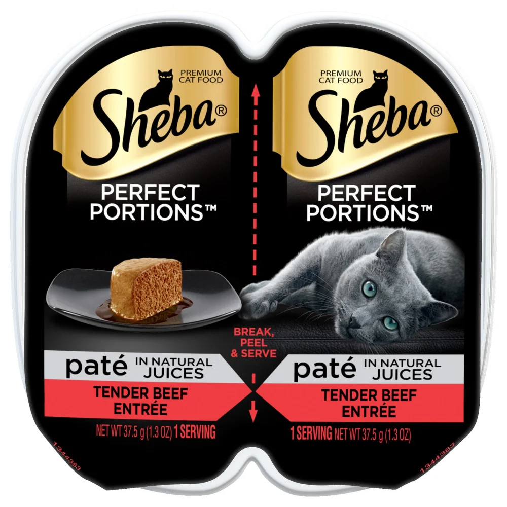 Sheba Premium Cat Food Perfect Portions Pate Tender Beef Entree - 2 Ct