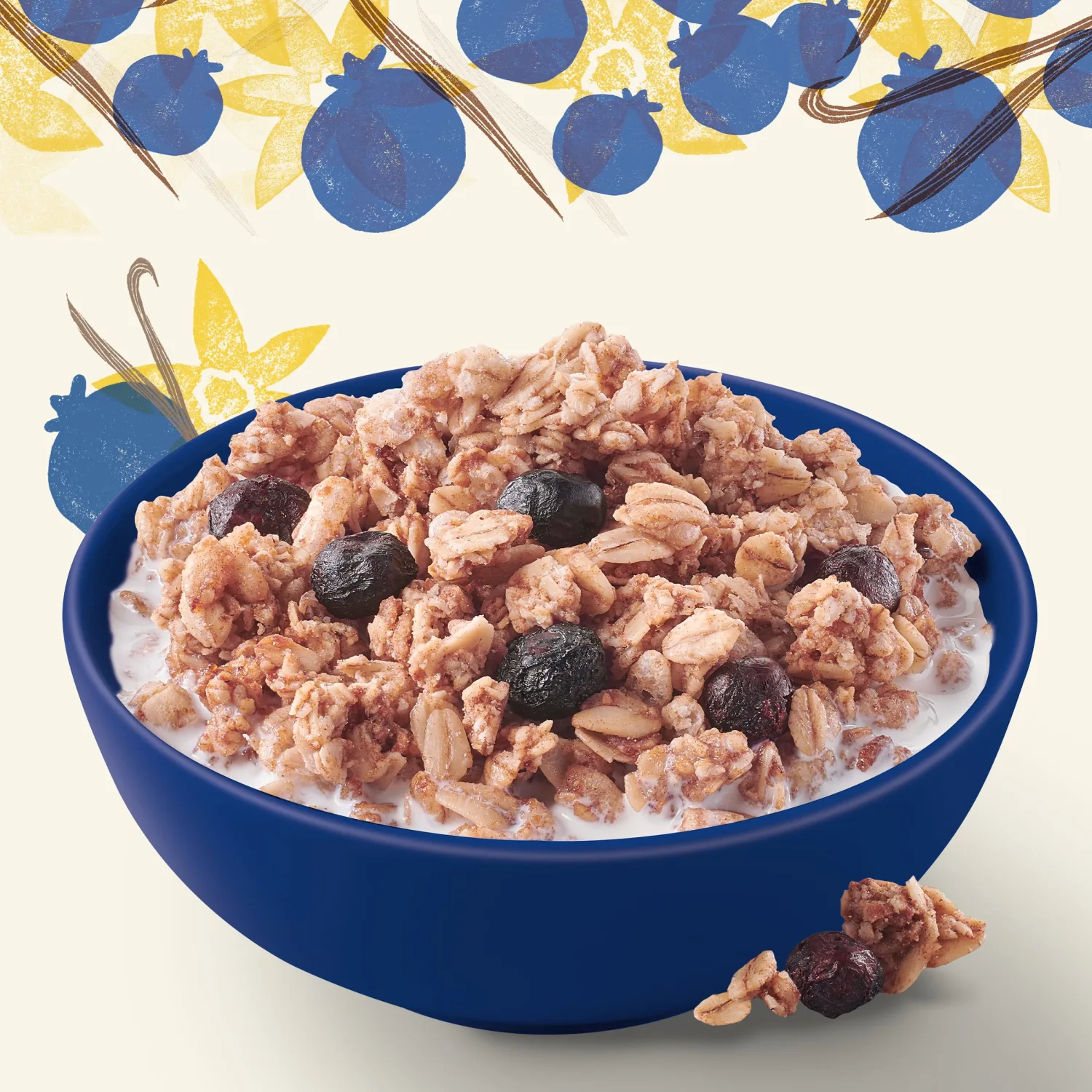 Cascadian Farm Organic Granola with No Added Sugar, Blueberry Vanilla Cereal, Resealable Pouch, 11 oz.