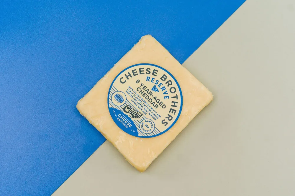 Cheese Bros. Cheddar Cheese | Made in Wisconsin (8-Year Aged, 12 Count)