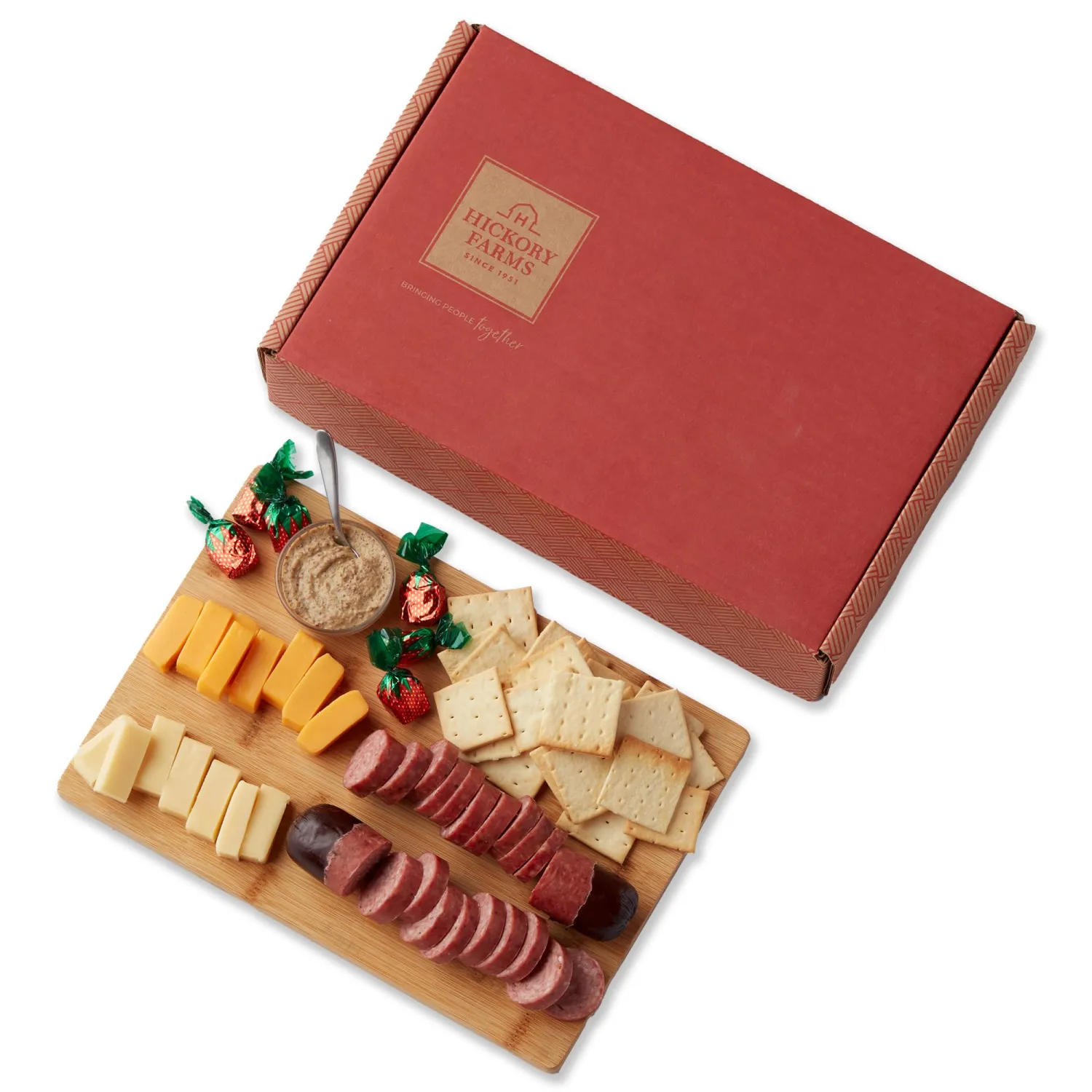 Hickory Farms Farmhouse Sausage & Cheese Medium Gift Box | Gourmet Food Gift Basket, Perfect For Family, Birthday, Sympathy, Congratulations Gifts, Retirement, Thinking of You, Business Gifts