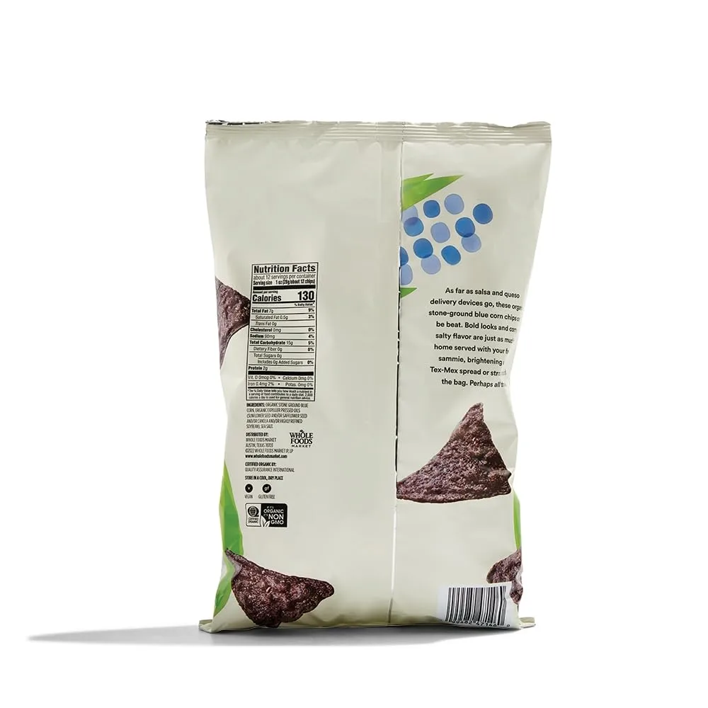 365 by Whole Foods Market, Organic Blue Corn Tortilla Chips, 12 Ounce