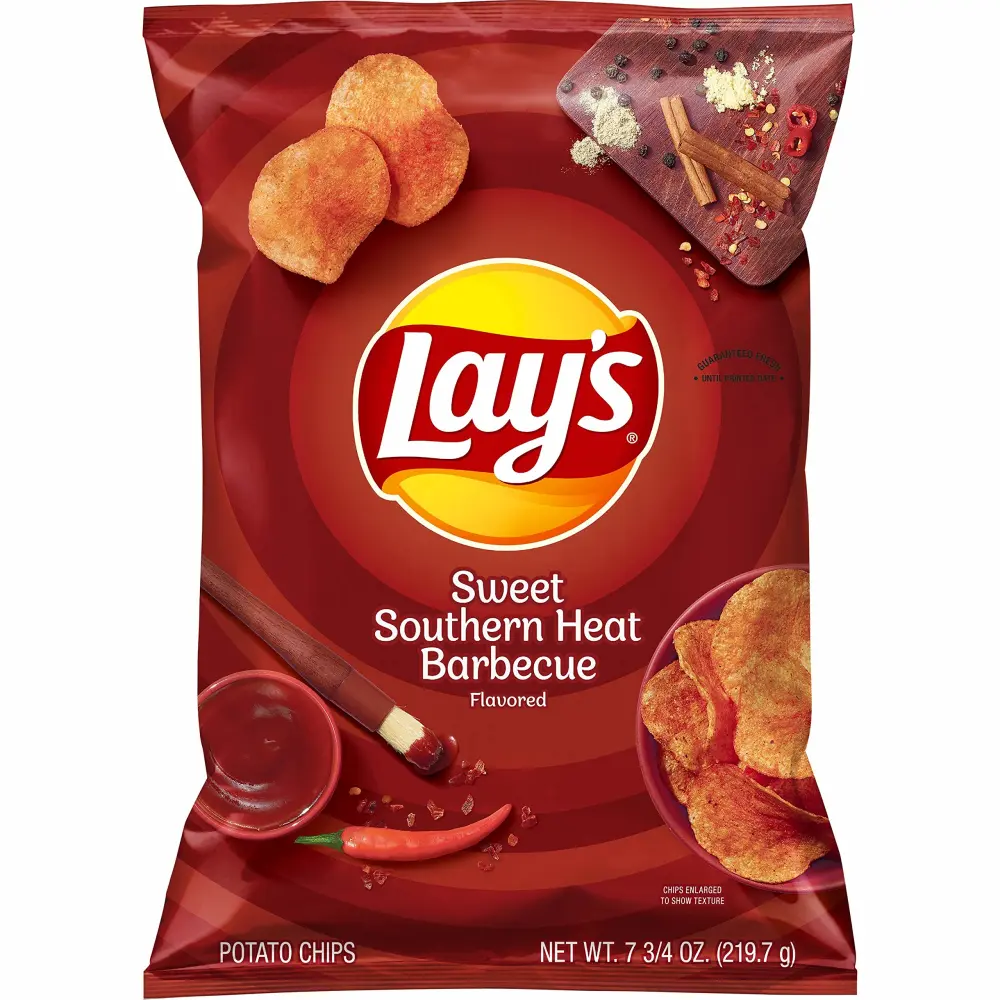 Lay's Sweet Southern Heat Barbecue Flavored Potato Chips, 7.75 Oz