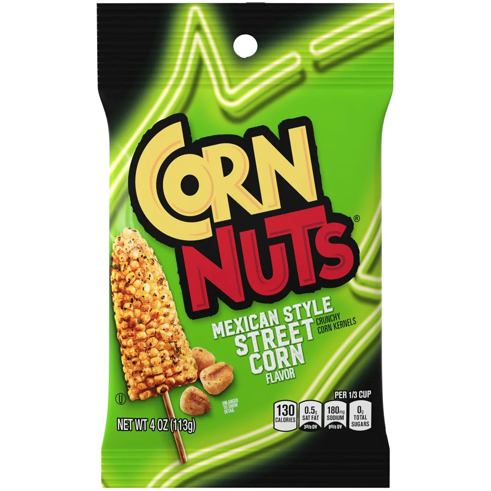 CORN NUTS Mexican Street Corn Flavored Corn Kernels, Crunchy Corn Snacks, Snack Box, Variety Packs Food for Adults, 4oz. (Pack of 12)