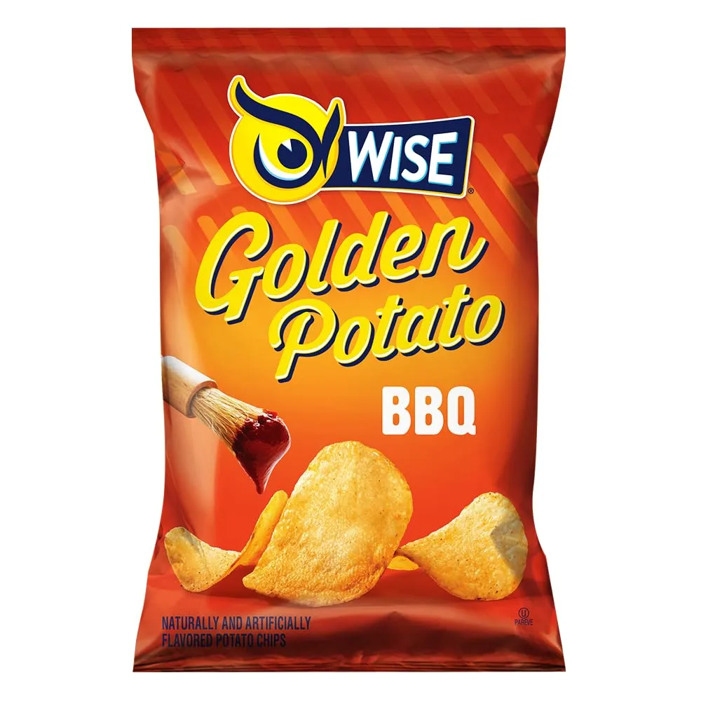 Wise Snack BBQ Potato Chips Bulk Snack Chips for Fun and Tasty Snacking 0.75 Ounce 40 Count, Gluten Free, 0g Trans Fat, No Preservatives