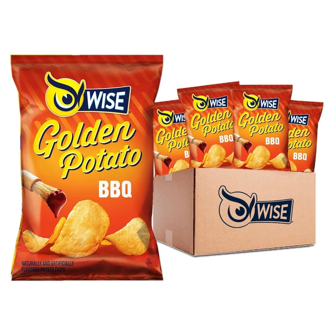 Wise Snack BBQ Potato Chips Bulk Snack Chips for Fun and Tasty Snacking 0.75 Ounce 40 Count, Gluten Free, 0g Trans Fat, No Preservatives