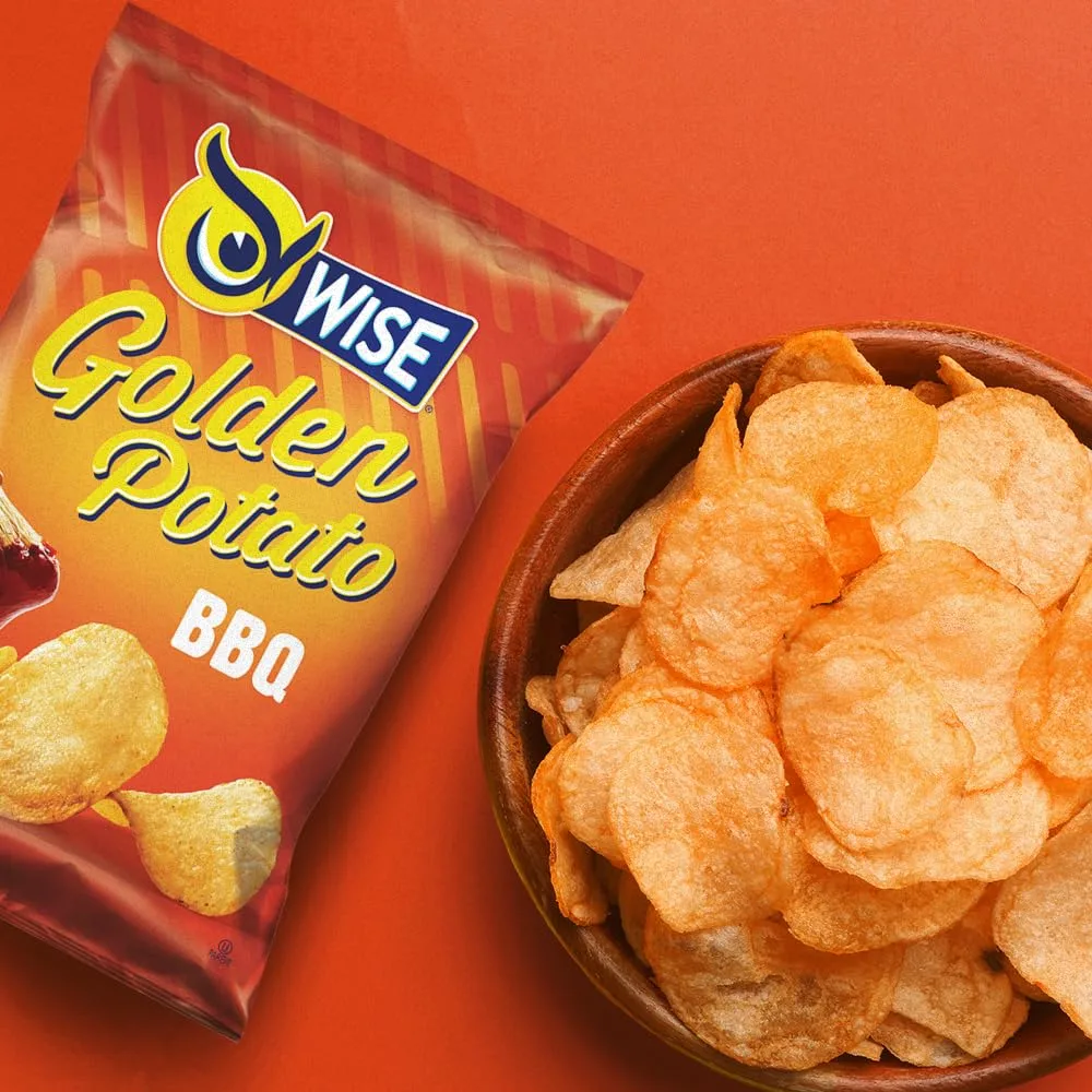 Wise Snack BBQ Potato Chips Bulk Snack Chips for Fun and Tasty Snacking 0.75 Ounce 40 Count, Gluten Free, 0g Trans Fat, No Preservatives