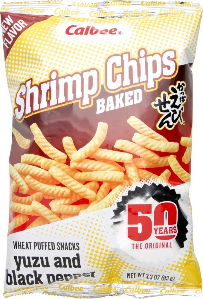 Calbee Shrimp Chips Yuzu Pepper, 3.3 oz (Pack of 3)