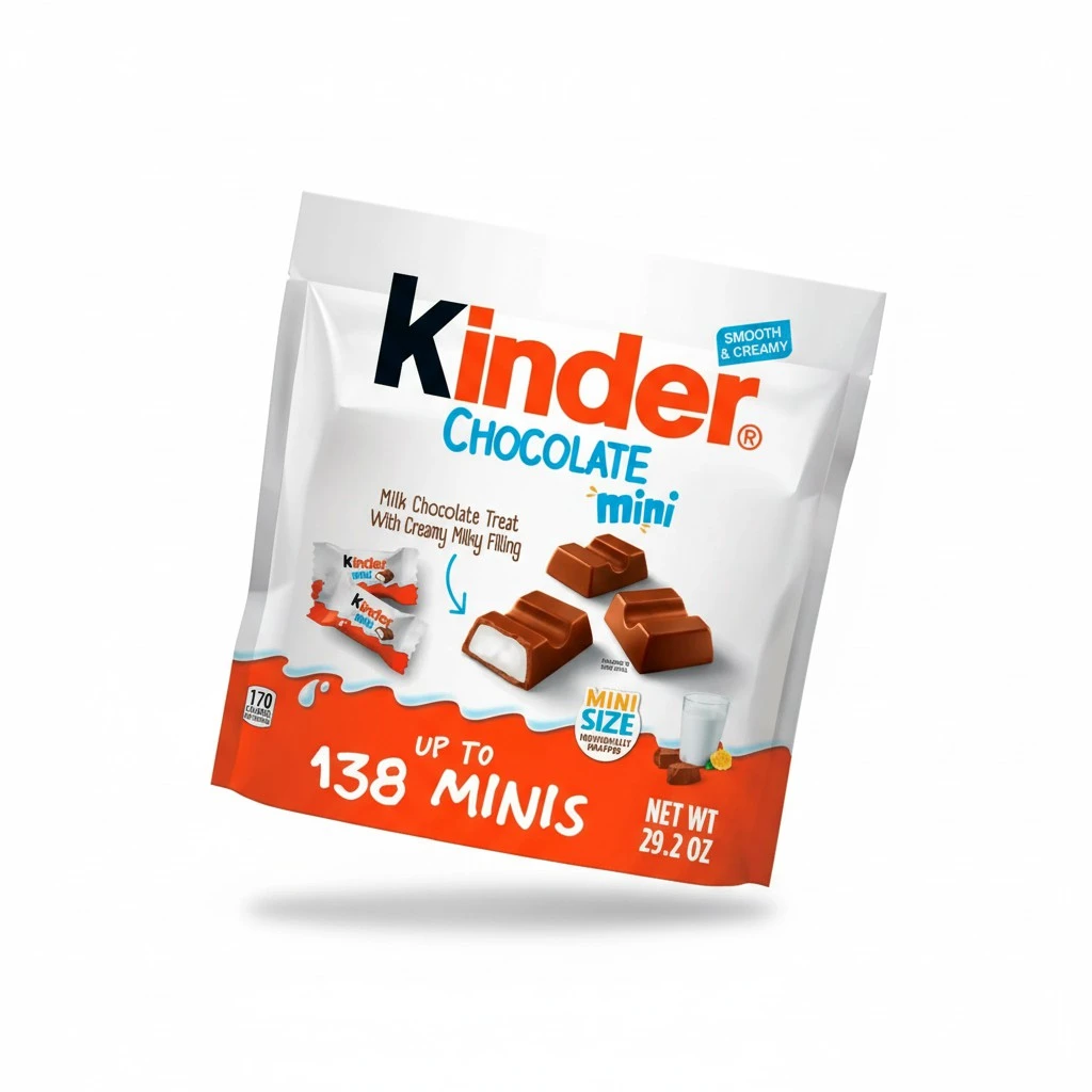 Kinder Chocolate Mini, , 29.2 Oz Bulk Pack, Up To 138 Minis, Milk Chocolate Bar With Creamy Milky Filling, Individually Wrapped Holiday Candy