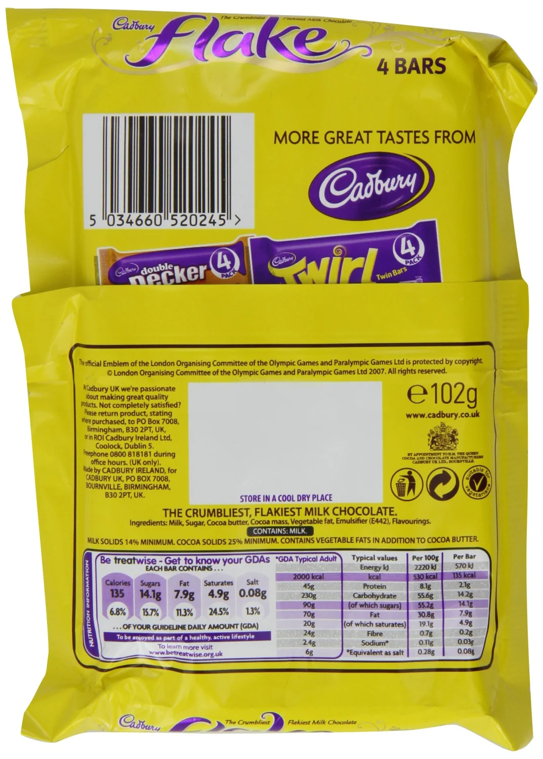 Cadbury Flake 4 Bars