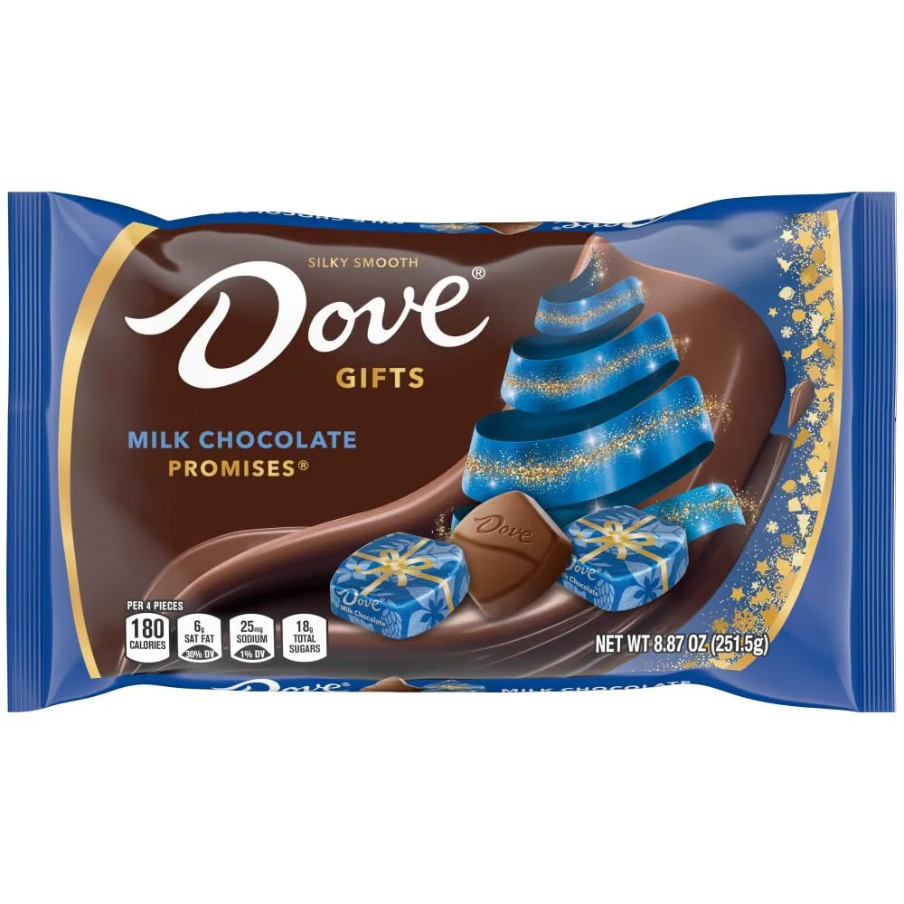 DOVE PROMISES Milk Chocolate Christmas Candy Gifts, 8.87 oz Bag