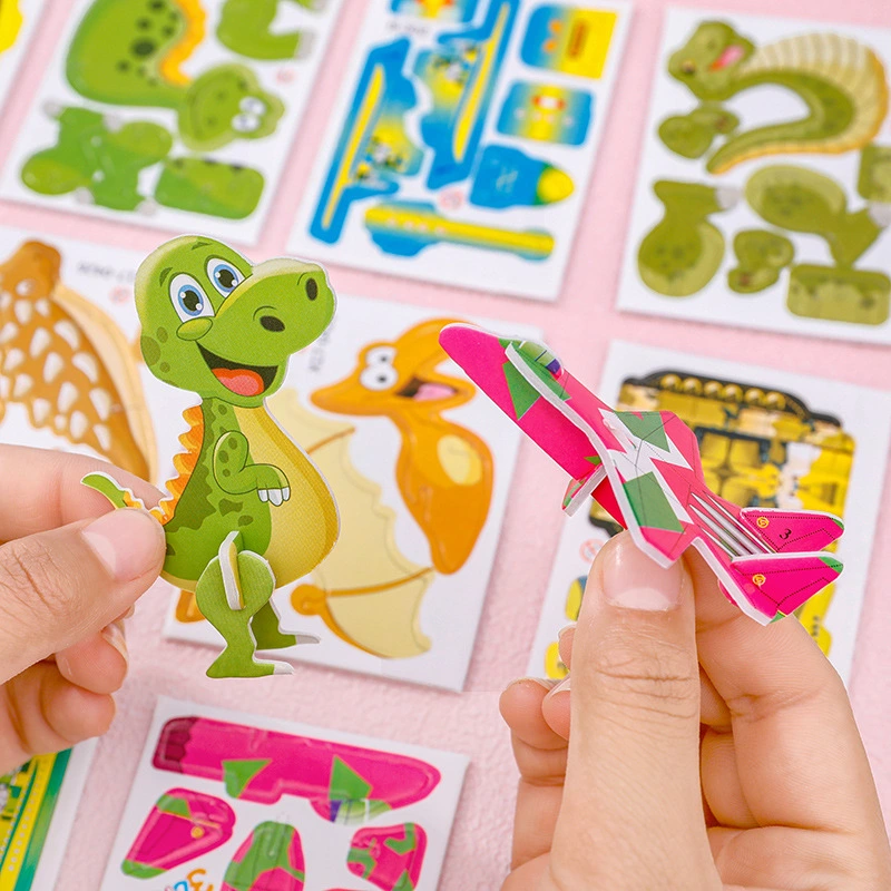 Cartoon Dinosaur 3D Puzzle Model Children DIY Handmade