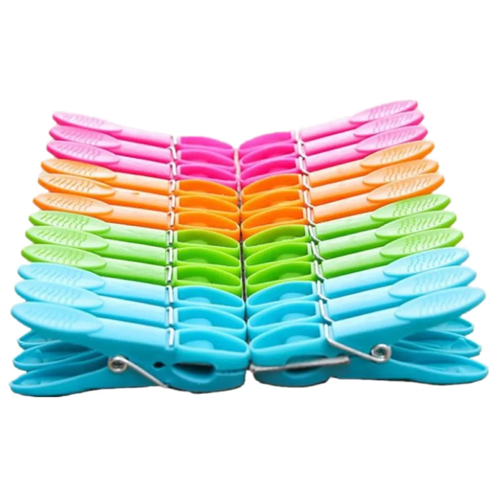 48 Pieces Clothespins for Clothesline, Plastic Colored Clothes Pins for Hanging Clothes Laundry Clips (Assorted Colors)