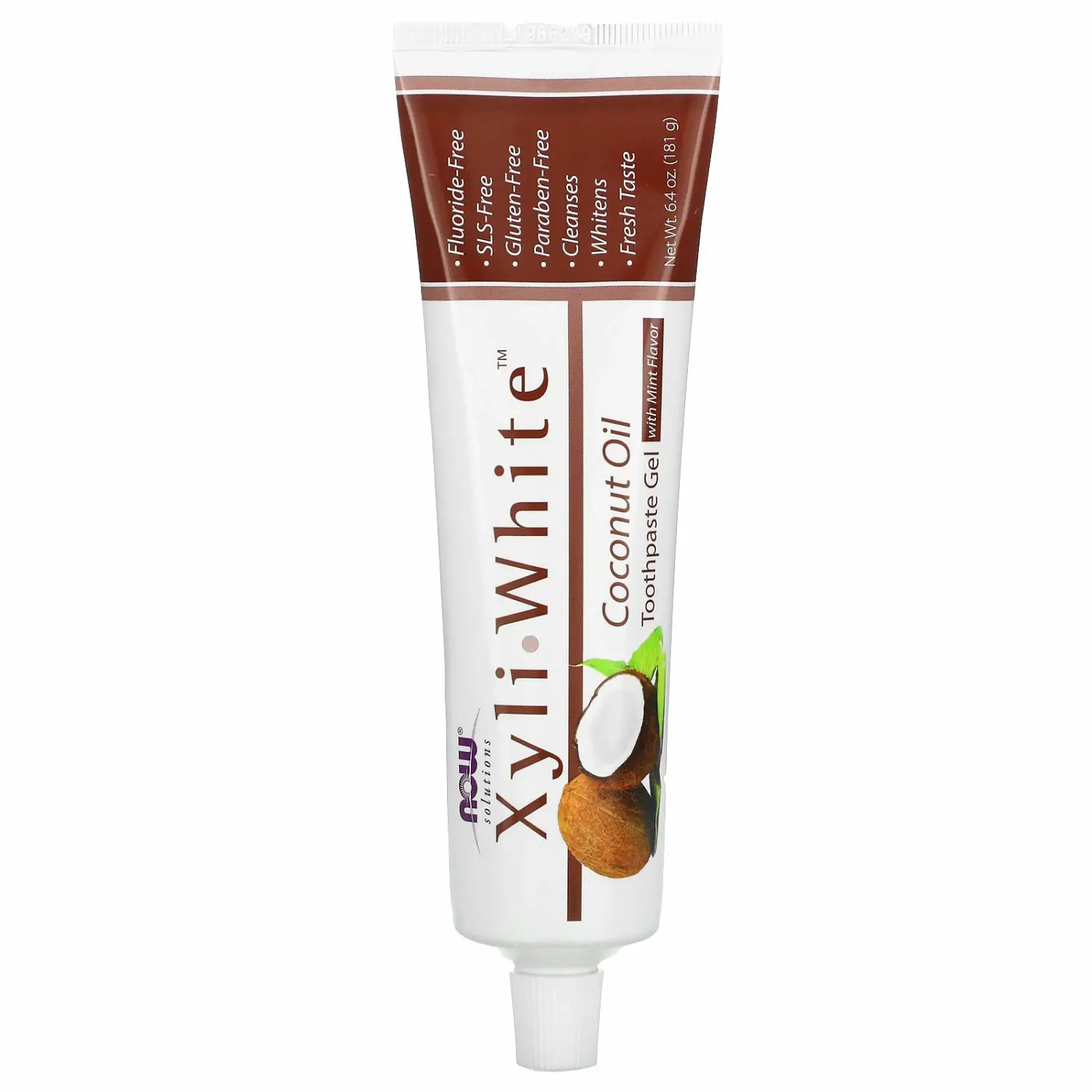 NOW Solutions, Xyliwhite™ Toothpaste Gel, Coconut Oil, Cleanses and Whitens, Cool Coconut-Mint Taste, 6.4-Ounce