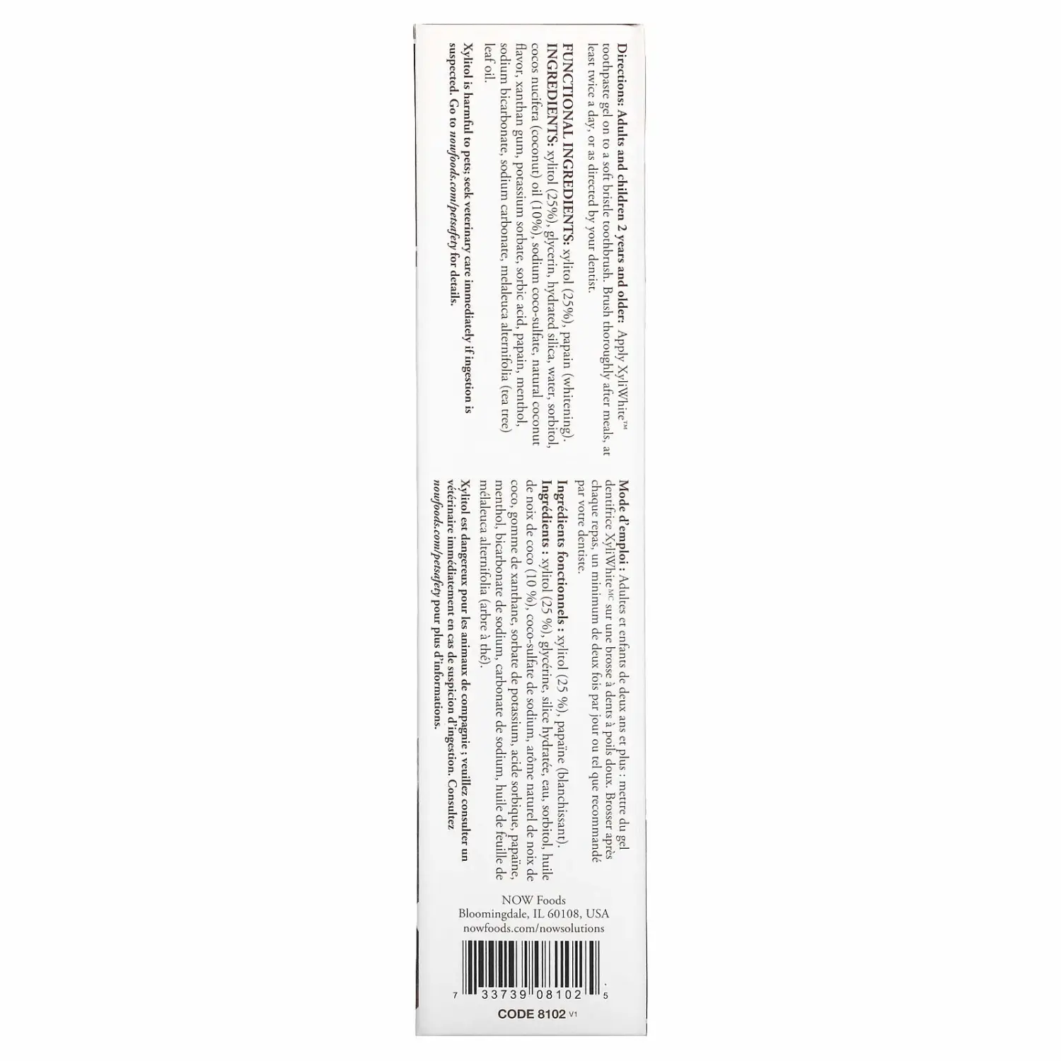 NOW Solutions, Xyliwhite™ Toothpaste Gel, Coconut Oil, Cleanses and Whitens, Cool Coconut-Mint Taste, 6.4-Ounce