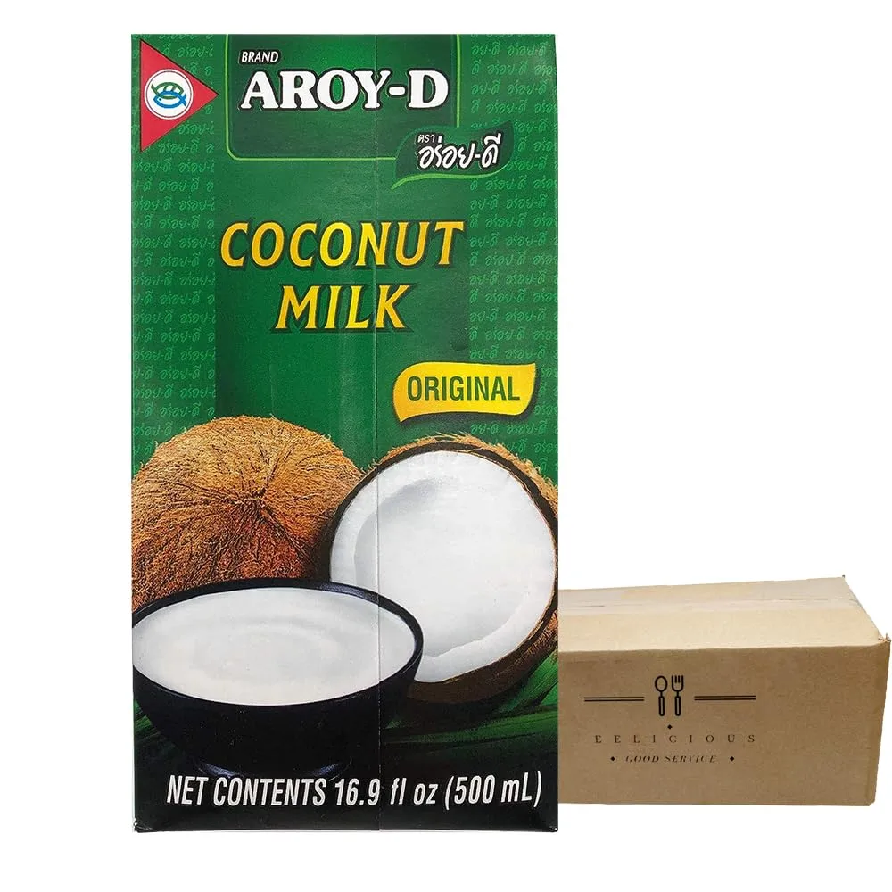 Aroy-D Coconut Milk 500ml/16.9oz, 12pack