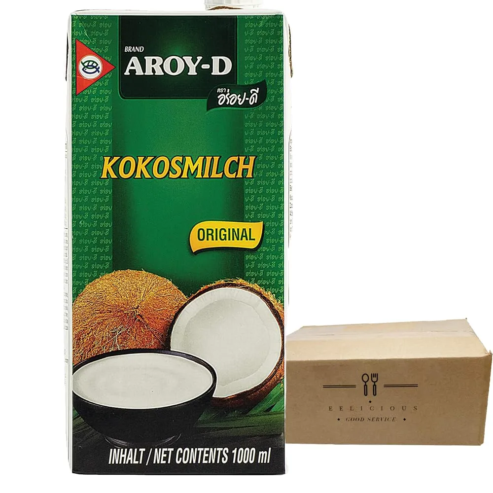 Aroy-D Coconut Milk 1000ml/33.8oz, 6pack