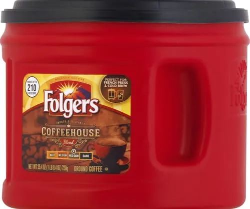Folgers Coffeehouse Blend Coffee, Medium Dark Ground Coffee, 25.4 Ounces
