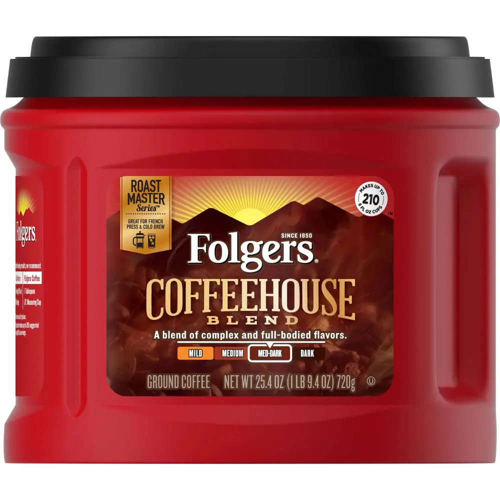 Folgers Coffeehouse Blend Coffee, Medium Dark Ground Coffee, 25.4 Ounces