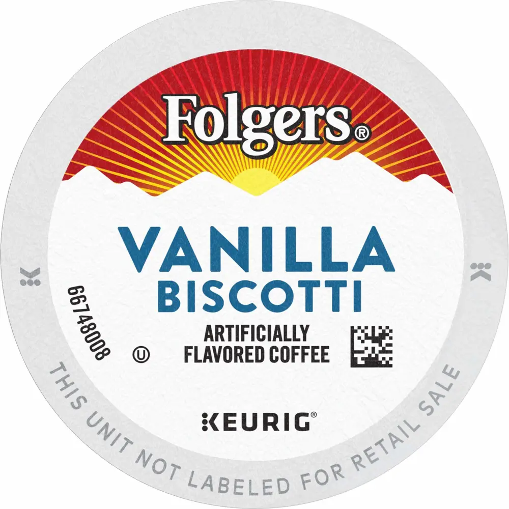 Folgers Vanilla Biscotti Flavored Coffee, 96 Keurig K-Cup Pods (Pack of 4)