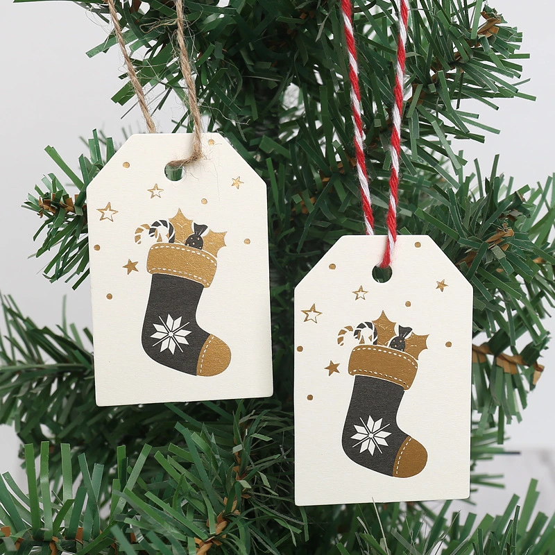 Bronzing Tag White Decorative Small Hangtag Christmas Stockings Card