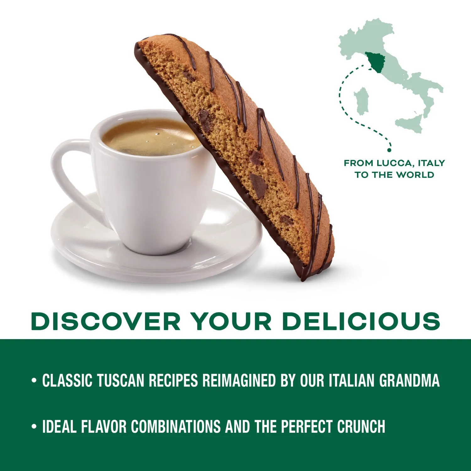 Nonni's Espresso Chocolate Chip Biscotti Cookies - Espresso Chocolate Chip Cookies - Biscotti Italian Cookies w/Dark Chocolate - Italian Biscotti Individually Wrapped Cookies - Kosher - 6.88 oz
