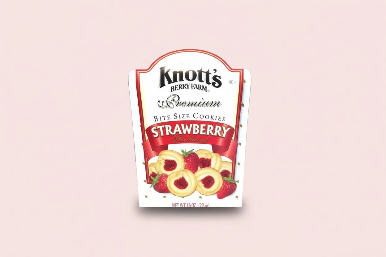 Knott's Berry Farm Premium Bite Sized Strawberry Shortbread Cookies Ten Ounce Gift Box