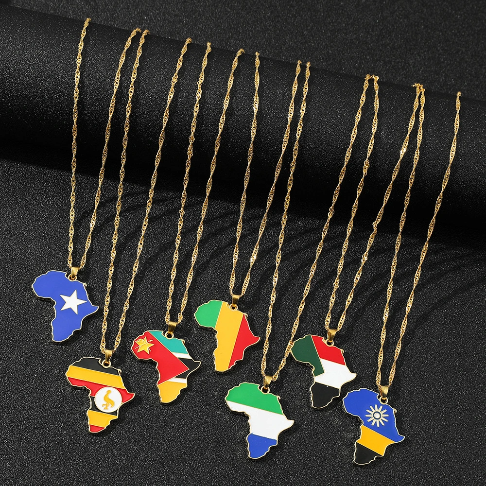 Fashion Map African Pendant Necklace